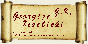 Georgije Kiselički vizit kartica